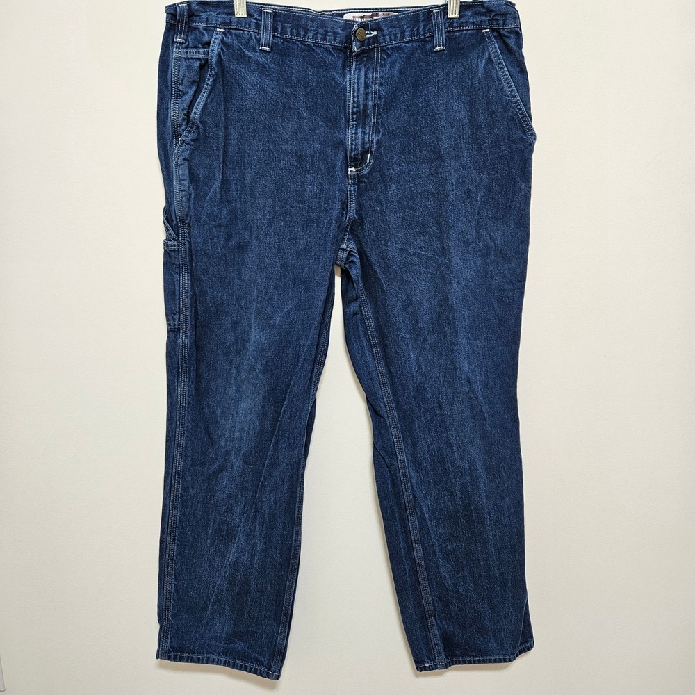 Carhartt Mens Dungaree Fit Relaxed Carpenter Jean Dark Wash Denim 40x32 Workwear